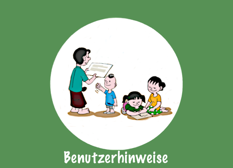 Eine Frau schaut vor Kinder auf einen Zettel