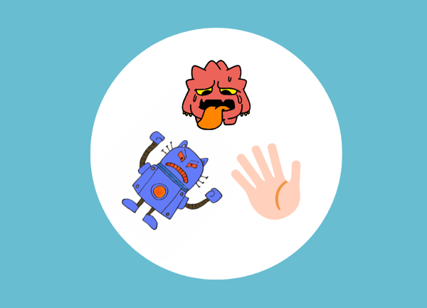 Roboterle, Zungemonsterle, Hand / groß