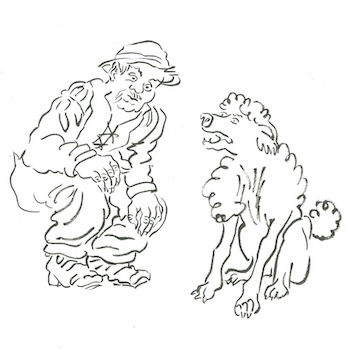 Grafik schwarzer Hund